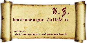Wasserburger Zoltán névjegykártya